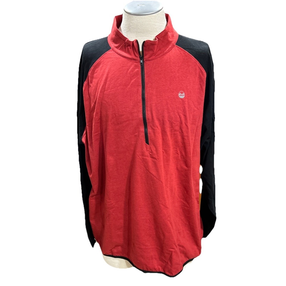 Wrangler mens sweatshirt 2XL 1/2 Zip Pullover Regular Fit Black Red